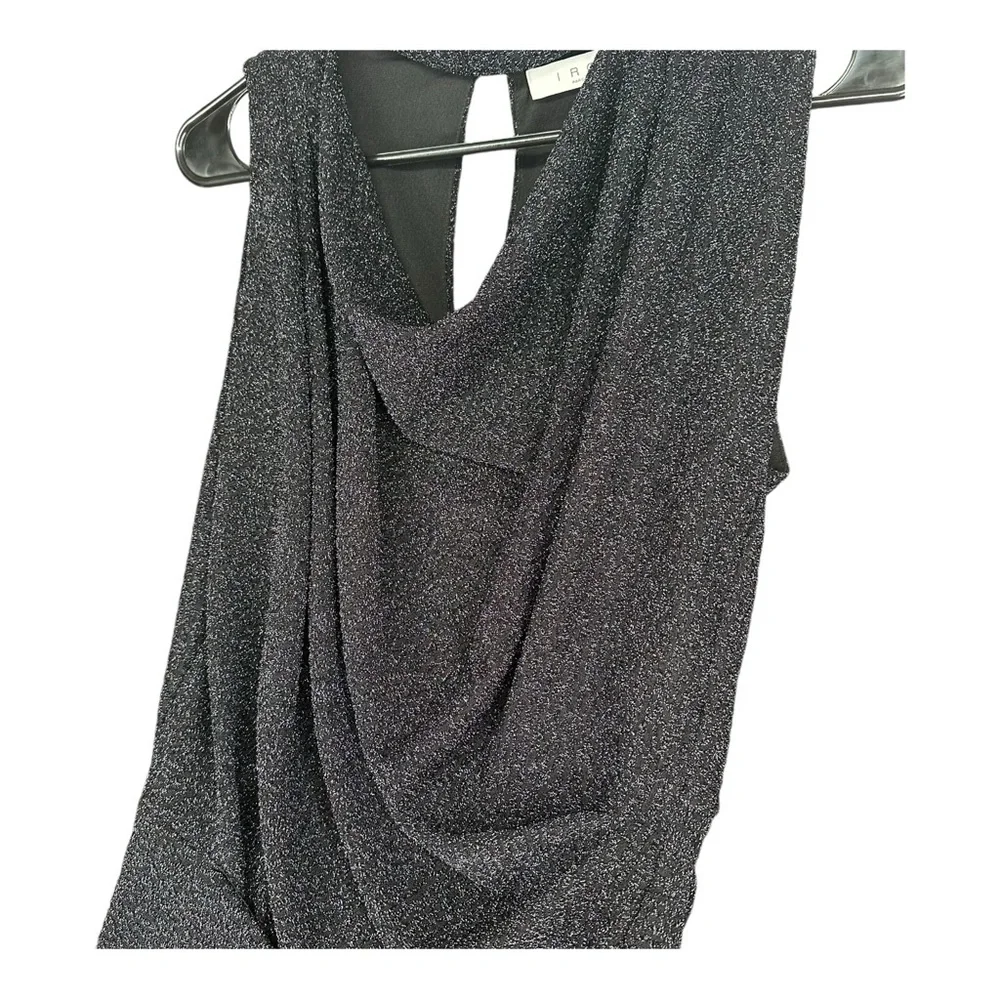 IRO Paris 36 Black Foa Sparkly Cutout Blouse High Neck Party Cocktail Sexy - Picture 14 of 15